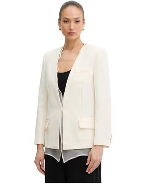SIMONA CORSELLINI Jassen ,Polyester Rechte Blazer - Wit