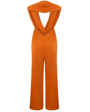 Alberta Ferretti Jumpsuit Met Halslijn - Oranje