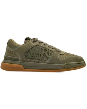 Amiri Ledersneaker Mit Gummisohle Und Perforierten Wildleder-Details - Grün