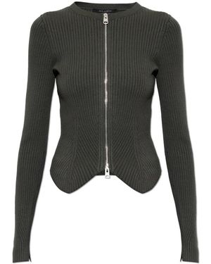AllSaints Truien & Vesten ,Groen ,Leer Cruz Cardigan - Zwart