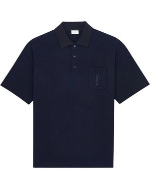 Saint Laurent Polo Shirts - Azul