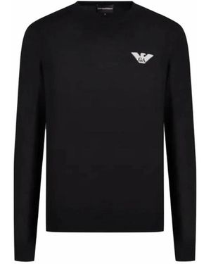 Armani Round-Neck Knitwear - Black