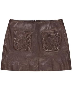 Munthe Leather Skirts - Brown