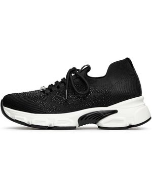 Loriblu Schoenen ,Zwart ,Nylon Fabric Sneakers Met Kristallen