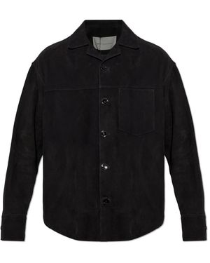 Ami Paris Suède Shirt Met Lange Mouwen - Zwart