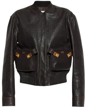 Ferragamo Lederjacke - Schwarz