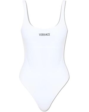 Versace Badmode ,Wit ,Polyester Badpak Uit Één Stuk