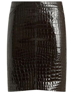 Tom Ford Rokken ,Bruin ,Croco Geëtste Glossy Rok - Zwart