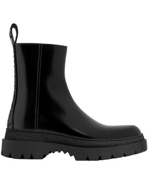 Bottega Veneta Leather Highway Ankle Boots - Black