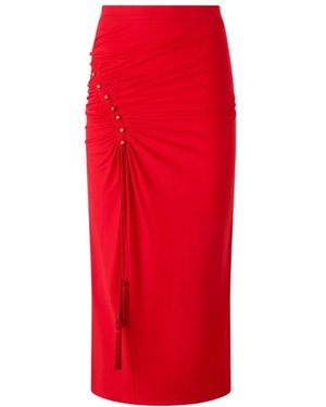 Roberto Cavalli Cowl Midi Rok - Rood