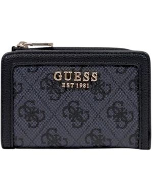 Guess Accessoires ,Zwart ,Leer Portemonnee - Blauw