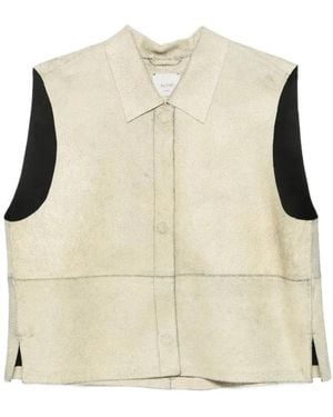 Alysi Jassen ,Katoen Mouweloos Vest - Naturel