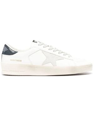 Golden Goose Sneakers bianco blu notte con design a pannelli