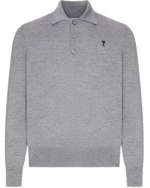 Ami Paris De Coeur Polo - Grau