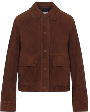 Yves Salomon Leather Jackets - Marrone