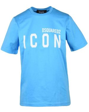 DSquared² Tops ,Blauw ,Katoen T-Shirts