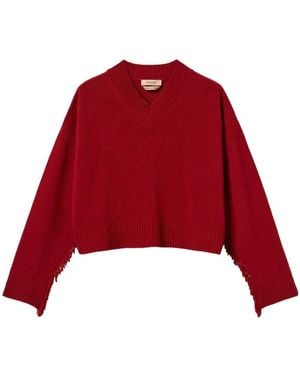 Twinset V-Neck Knitwear - Rojo