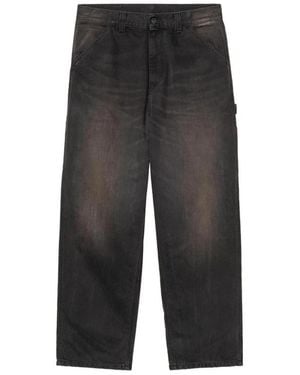 Carhartt Jeans ,Zwart ,Katoen Og Single Knee - Grijs