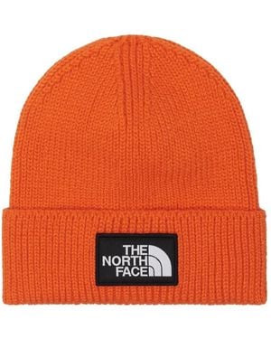 The North Face Logo Box Cuffed Beanie - Oranje