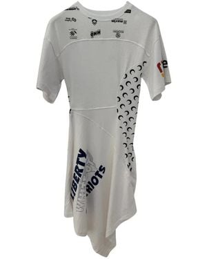 Marine Serre Recyceltes Jersey Kleid Mit Asymmetrischem Saum - Grau