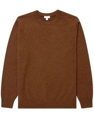 Sunspel Cashmere Crew - Braun