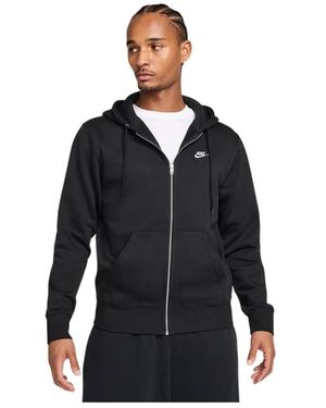 Nike Club Fleece Hoodie Met Volledige Ritssluiting - Zwart
