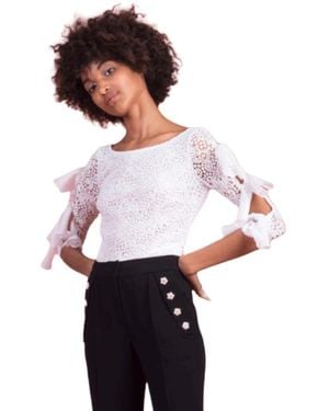 Moskada Spitze knoten bluse - 44 - Weiß