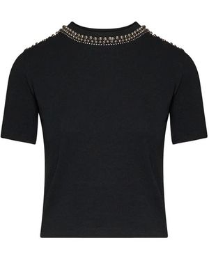 RICHMOND Tops ,Zwart ,T-Shirt Met Juweeldetails