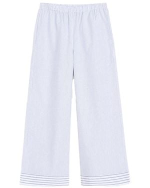 By Malene Birger Nachtkleding ,Wit ,Katoen Mirabello Mix Stripe Pants - Blauw