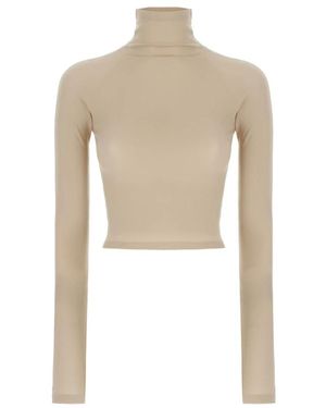 Alaïa Turtleneck Jersey - Naturel