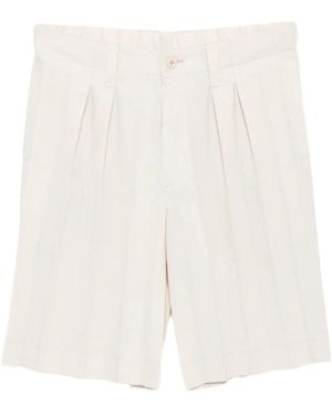 Issey Miyake Plissierte Edge Shorts Ensemble - Weiß