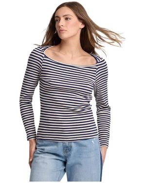 Kocca Tops ,Blauw ,Chic Gestreept Top Met Lange Mouwen