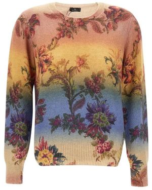 Etro Round-Neck Knitwear - Azul