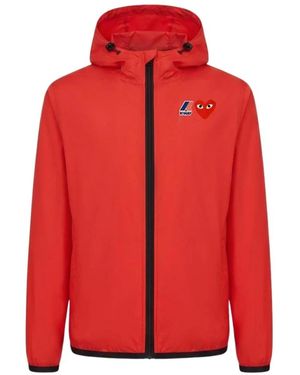 COMME DES GARÇONS PLAY Full Zip Packable Jacket - Rood