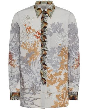 Pierre Louis Mascia Overhemden ,Wit ,Katoen Diomede Longsleeve Shirt - Metallic