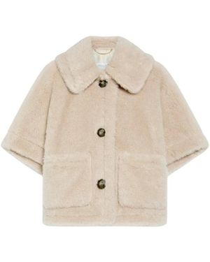 Max Mara Boxy Cape - Naturel