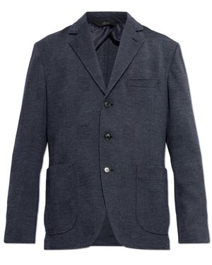 Brioni Jassen ,Blauw ,Wol Wol Blazer Met Open Revers