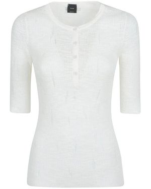 Pinko Round-Neck Knitwear - Blanc