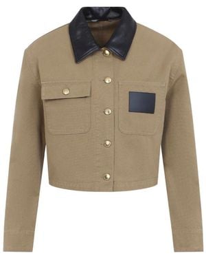 Balenciaga Cropped Workwear Jacket - Groen