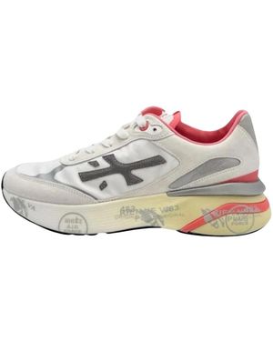 Premiata Schoenen ,Wit ,Leer Moerund 7467 Sneakers