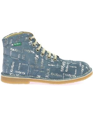 Kickers Lace-Up Boots - Blu