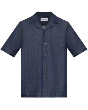 Dries Van Noten Kurzarm-Denim-Hemd - Blau