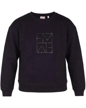 Marella Hoodies & Sweatvesten ,Zwart ,Katoen Quorum Sweatshirt - Blauw