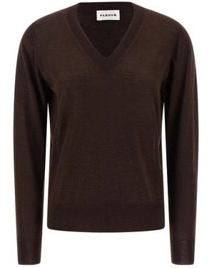 P.A.R.O.S.H. V-Neck Knitwear - Marron