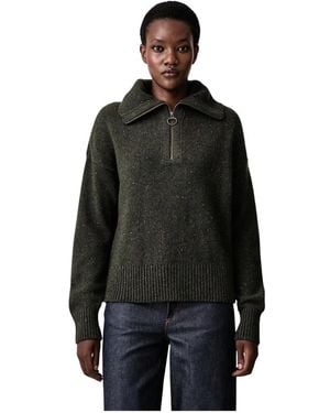Barbour Truien & Vesten ,Groen ,Wol Lavensdale Half Zip - Zwart