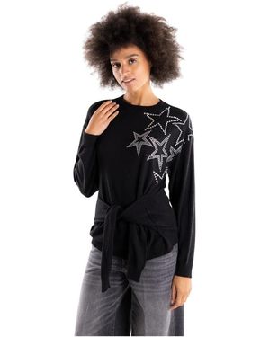 Brand Unique Rundhals-Strickpullover - Schwarz