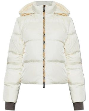 Burberry Jassen ,Leer Padded Jacket Langdale - Wit
