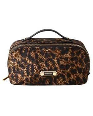 Borbonese Accessoires ,Bruin ,Leer Beauty Case Small