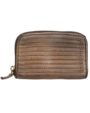Majo Accessoires ,Bruin ,Leer Zip Leren Portemonnee