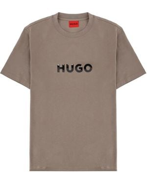 HUGO Tops ,Bruin ,Katoen Dumeo T-Shirt - Grijs